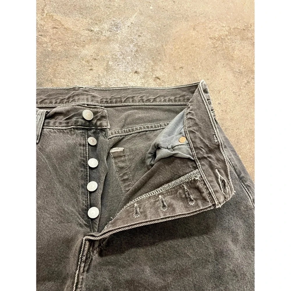 Levi's 501 Original Fit Coated Jeans Mens 33x30‎ Brown Denim Cotton Straight Leg